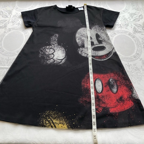 Desigual Disney Mickey Mouse Black Mesh Short Dress Print Girls/Youth Size 9/10 - Picture 6 of 16